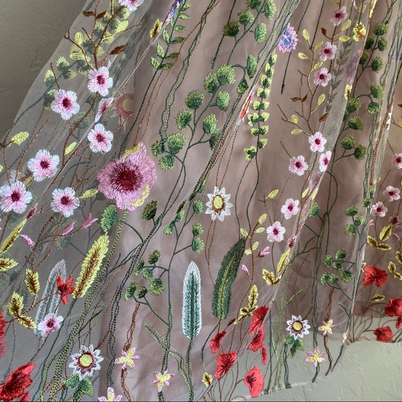 Adrianna Papell Floral V Neck Fit and Flare floral embroidered dress - Picture 11 of 15